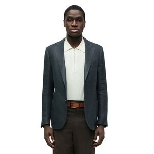 Lardini Navy Blue Single-Breasted Blazer Jacket Size 46 NWT $2060